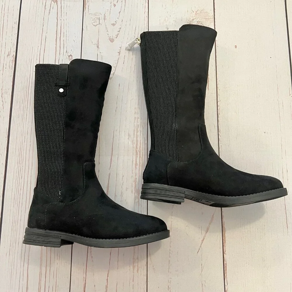 NIB - Kenneth Cole - Girl’s Black Kelly Stretch Boots - Size US 13